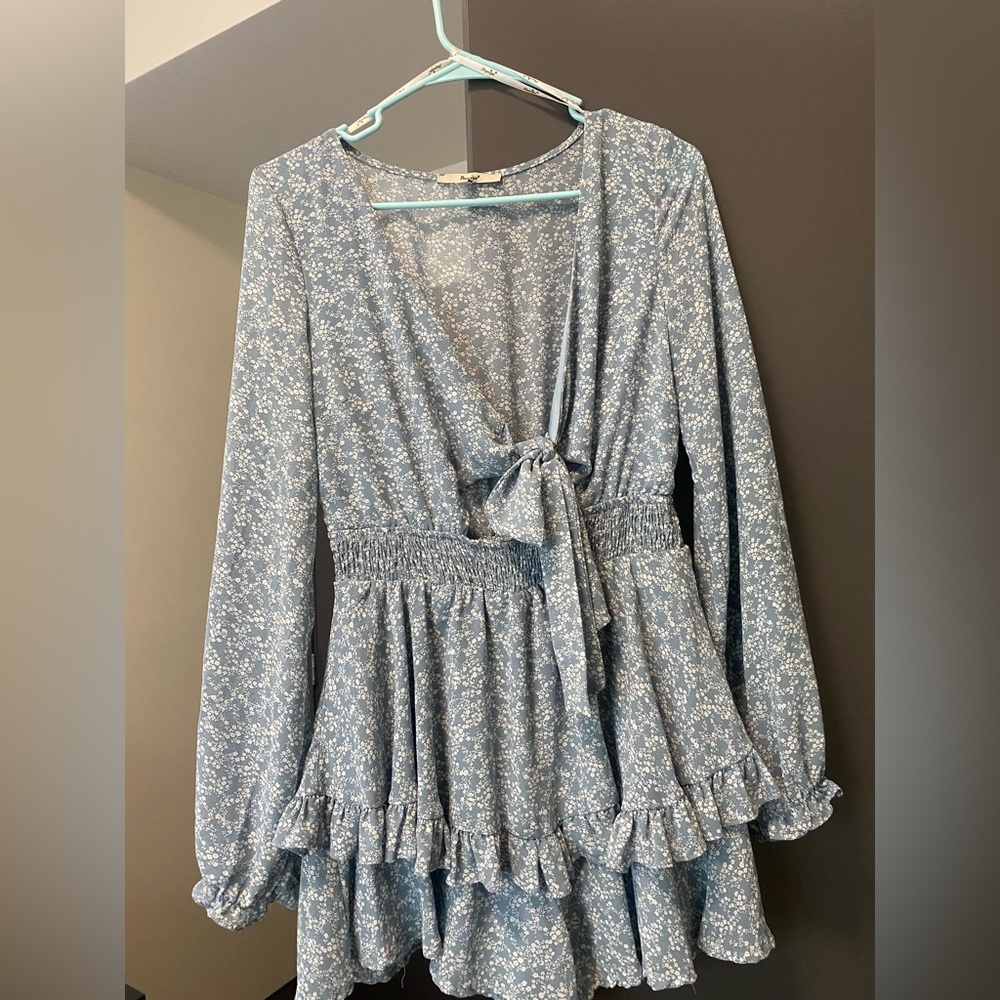 Papaya Floral Print Long Sleeve Romper